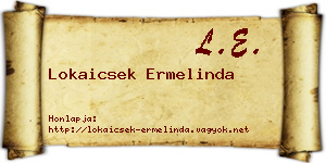 Lokaicsek Ermelinda névjegykártya